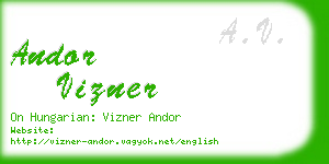 andor vizner business card